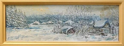 Картина. Александр Давыдов. Март,  холст, масло, 28х87 см. Авторская живопись. 