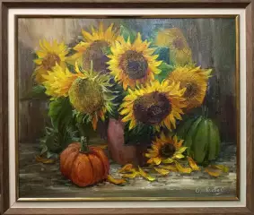Картина. Светлана Соловьева. Золото осени. Холст, масло. 50х60 см. Авторская живопись.