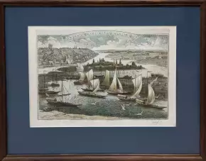 Картина. Василий Лосев Морским судам быть, бумага, офорт, акварель 32х48 см. Авторская живопись.