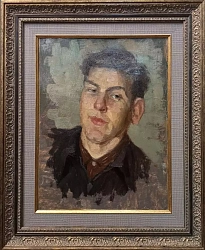 Картина. Василий Лосев. Крепкий парень. Оргалит, масло. 35х27 см. Авторская живопись. 