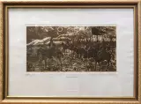 Картина. Валерий Семенов  За Отечество!, линогравюра, 15х30 см