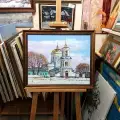 Картина. Виталий Мартыненко. Покровская церковь. Холст, масло. 40х50 см. Авторская живопись.