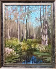 Картина. Петрова Мария Октябрь. Ясный день, холст, картон, масло 35х45 см. Авторская живопись