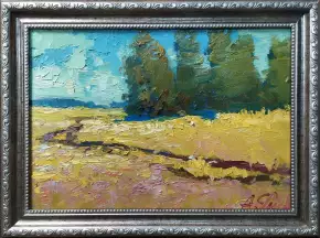 Картина. Александр Филиппов Солнечно, картон, масло, 21х30 см. Авторская живопись.