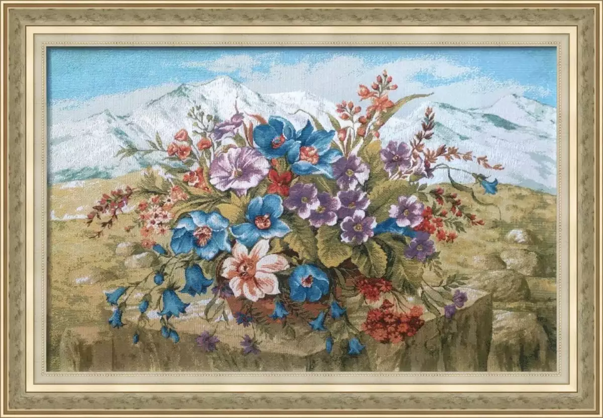 Гобелен в раме. Горный букет. 42х62 см, 822-091