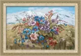 Гобелен в раме. Горный букет. 42х62 см, 822-091
