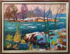 Картина. Александр Филиппов Вешние воды, холст, масло, 45х60 см. Авторская живопись.