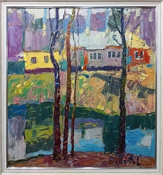 Картина. Юрий Болотов. Прозрачная весна. Холст, масло. 65х60 см. Авторская живопись. 