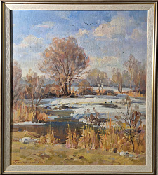 Картина. Александр Поплавский. Весна поёт. Холст, масло. 53х47 см. Авторская живопись. 