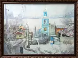 Картина. Владимир Попов Никольский храм, холст, масло, 50х70 см. Авторская живопись.