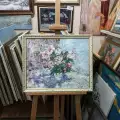 Картина. Инна Москалева. Розы. Холст, картон, масло. 40х50 см. Авторская живопись.