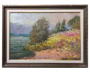 Картина. Александр Филиппов.На бережку Волги холст, масло. 40х60 см. Авторская живопись.