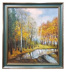 Картина. Стефан Домусчи. Осень. Холст, картон, масло. 54х48 см. Авторская живопись.