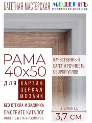 Рама багетная 40x50 для картин и зеркал - 3,7 см, классическая, пластиковая, с креплением, без стекла, М-16-6
