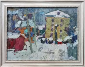 Картина. Юрий Болотов. Городская улочка. Холст, масло. 30х40 см. Авторская живопись