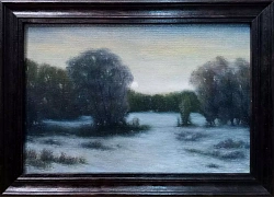 Попов Дмитрий. Зимнее солнце. Холст, масло. 20х30 см. Авторская живопись