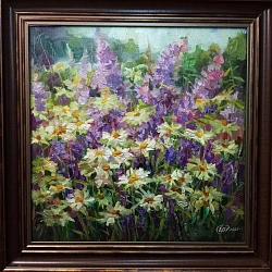 Картина. Никколова И.А. Запахи лета. Холст, масло. 50х50 см. Авторская живопись. 
