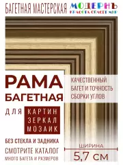 Рама багетная А1 - 594x841 для картин и зеркал, золотая-коричневая - 5,7 см, классическая, пластиковая, с креплением, 718-01