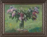 Картина. Евгений Щеглов Сирень, оргалит, масло, 45х60 см. Авторская живопись.
