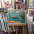 Картина. Александр Филиппов Лодочки Дона, холст, масло, 30х40 см. Авторская живопись.