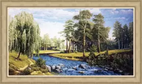 Гобелен в раме. Водные пороги. 86х133 см