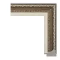 Рама багетная 20x20 для картин и зеркал, коричневая-белая - 3,5 см, классическая, пластиковая, с креплением, 723-18