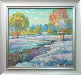 Картина. Сулеков Юрий Весна, оргалит, масло, 61х67. Авторская живопись.