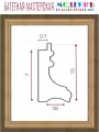 Багетная рама 90x90 для картин и зеркал, ширина - 5,7 см, классическая, пластиковая, с креплением, 718-11