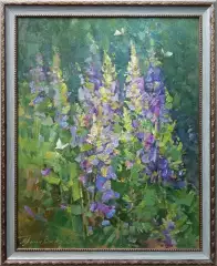 Картина. Татьяна Поплавская. Цветы. Картон, масло. 50х38 см. Авторская живопись.