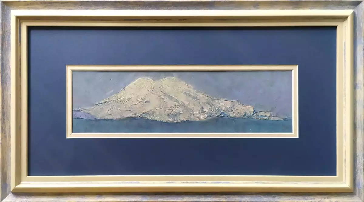 Картина. Иван Бондарев Эльбрус картон, масло, 9,5х31,5 см. Авторская живопись.