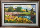Картина. Александр Филиппов Цветные поля июля, холст, масло, 30х50 см. Авторская живопись.