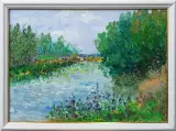Картина. Роман Серебрянский. Летний полдень. Картон, масло. 25х35 см. Авторская живопись.