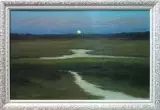 Попов Дмитрий. Moonrise вольная копия Dennis Sheehan. Холст, картон, масло. 26х40 см. Авторская живопись
